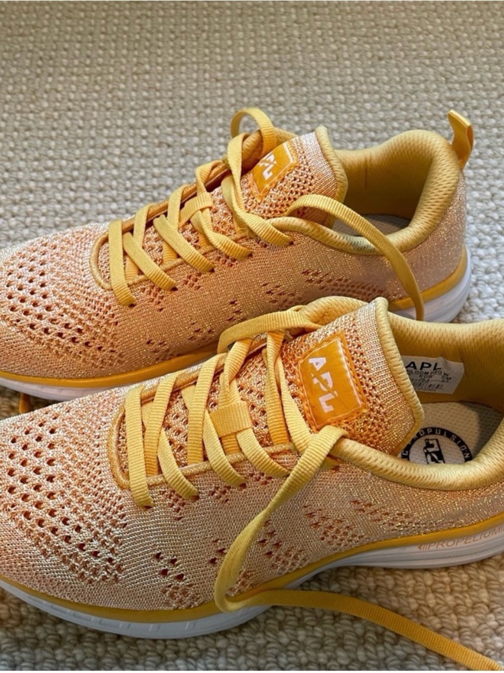 APL Techloom Pro W Knit Sneakers in Bright Yellow - Picture 2 of 5